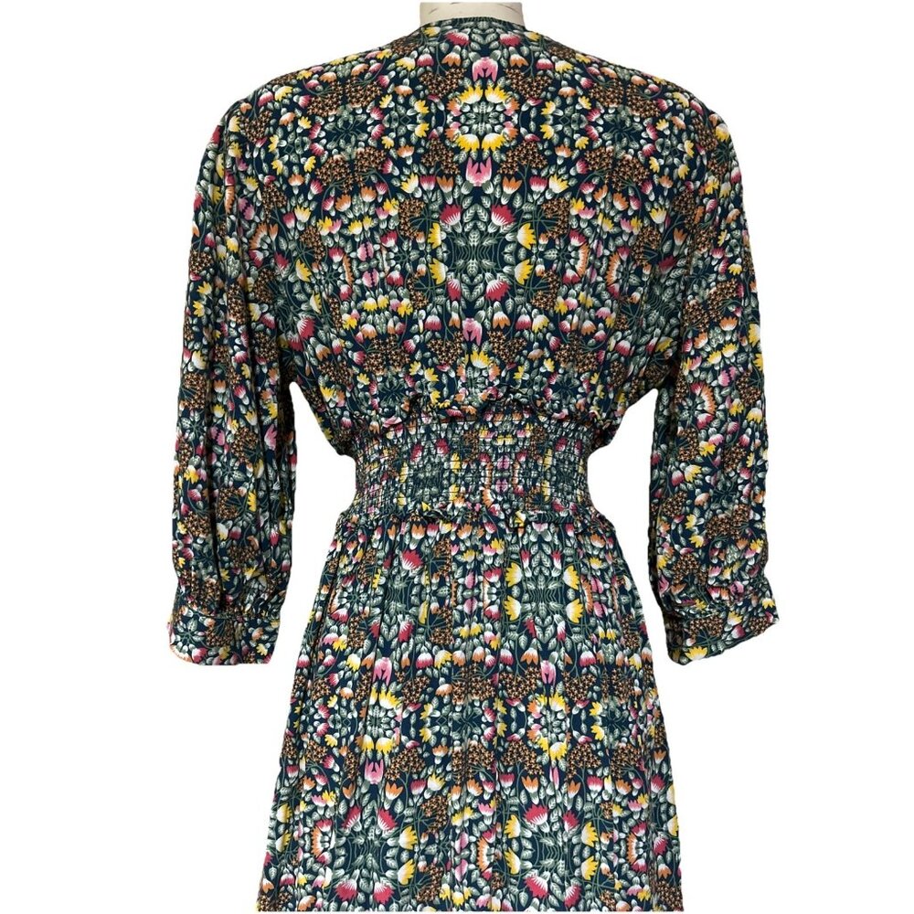 EVIE Green Floral Midi Dress Women’s size M Boho Festival Cottagecore - Picture 11 of 14